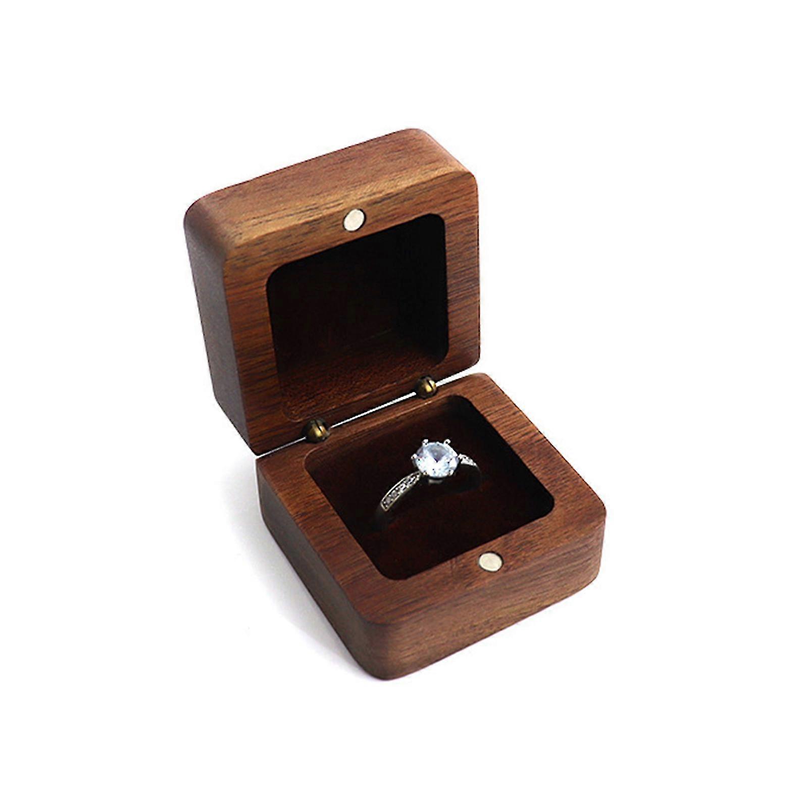 Wood Engagement Ring Box For Proposal - Wood Small Engagement Ring Box ...