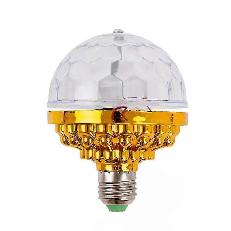 colorful auto rotating led bulb stage light effect party lamp disco crystal magic ball club dj lights1pcs-gold