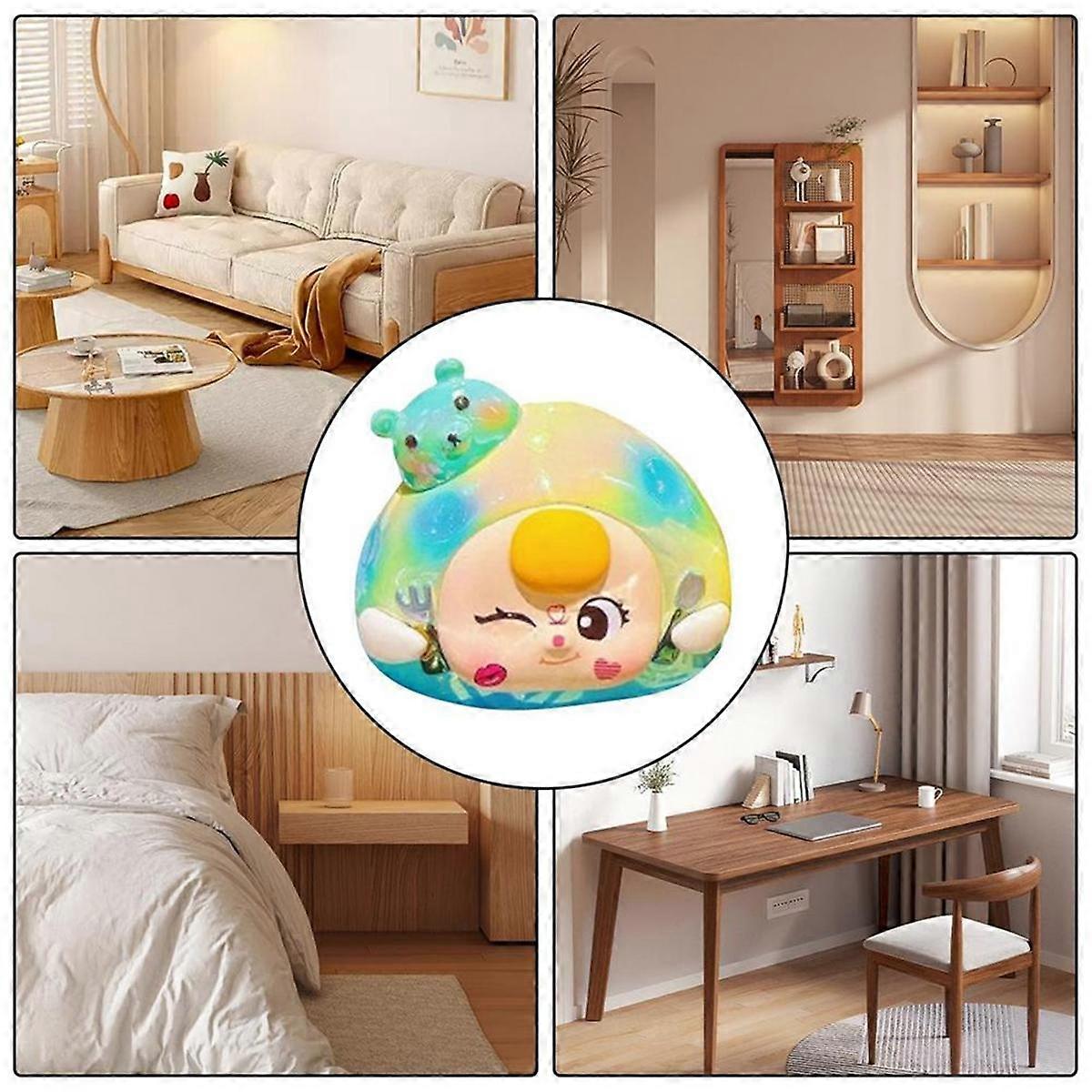 漫画の彫像の装飾食べ物の衣装のおもちゃの部屋のデスクトップの装飾ノベルティ像と愛らしい動物家庭用