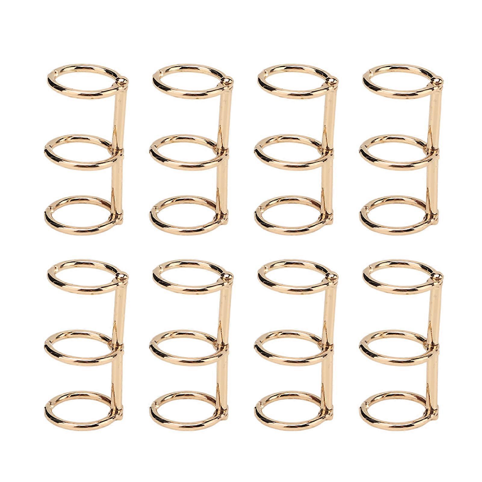 Binder Rings Reusable 3 Hole Electroplated Metal DIY Hand Account Paper Loose Leaf Binding RingsGold