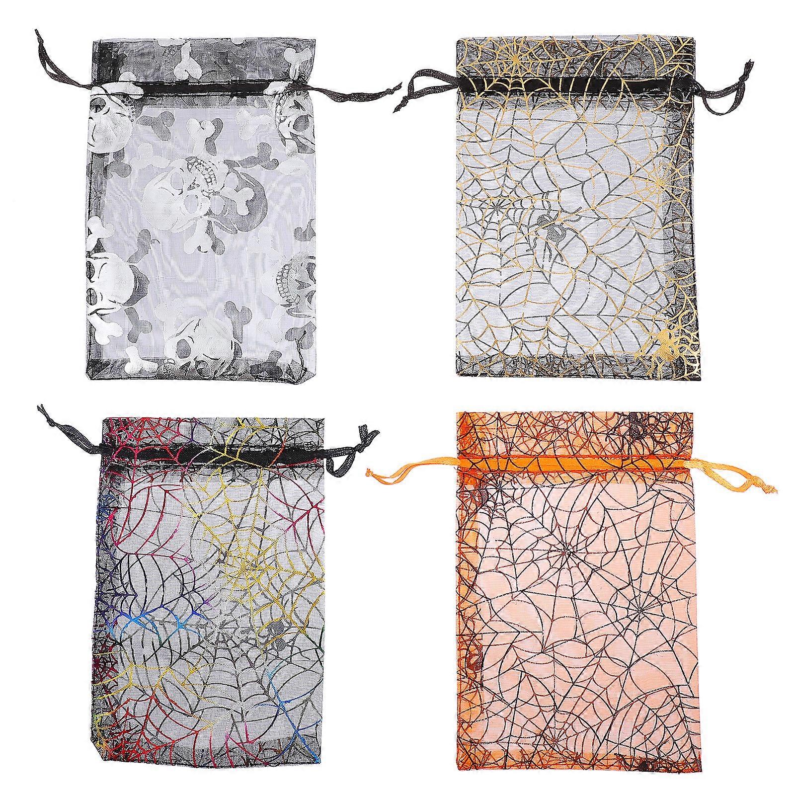 48 stk Halloween stil drawstring bag gull stempling godteri oppbevaringsposer gaveposer