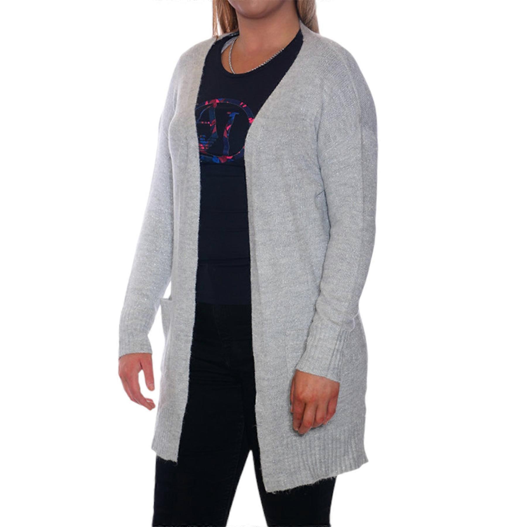 Cardigan Zara Aberto Brilhante para Mulheres Tricô Casual Jumper Sweate