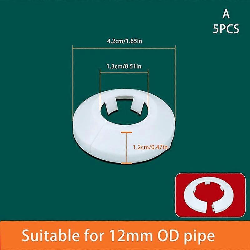 5Pcs Radiator Pipe Collars Shower Faucet Angle Valve Pipe Decorative Cover Snap-on Plastic Rings Spout Guards For Drainage Pipes