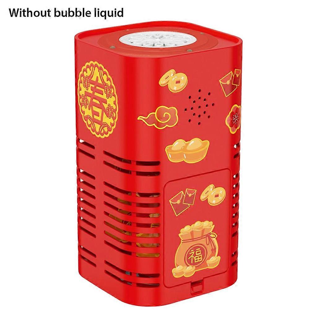 Firework Bubble Machine 12-hole Firework Bubble Maker Large Capacity Bubble Blower with Colorful Light for Kid
