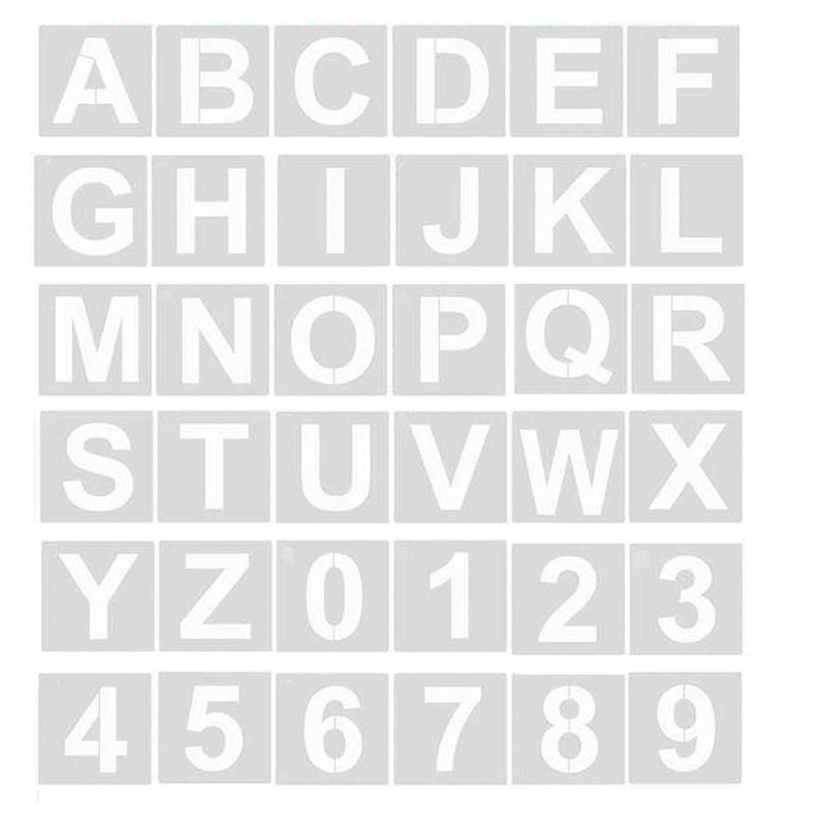 36pcs Wall DIY Craft Art Project Number Template Alphabet Letter Stencil Home Decor For Painting Reusable Drawing Large Learning