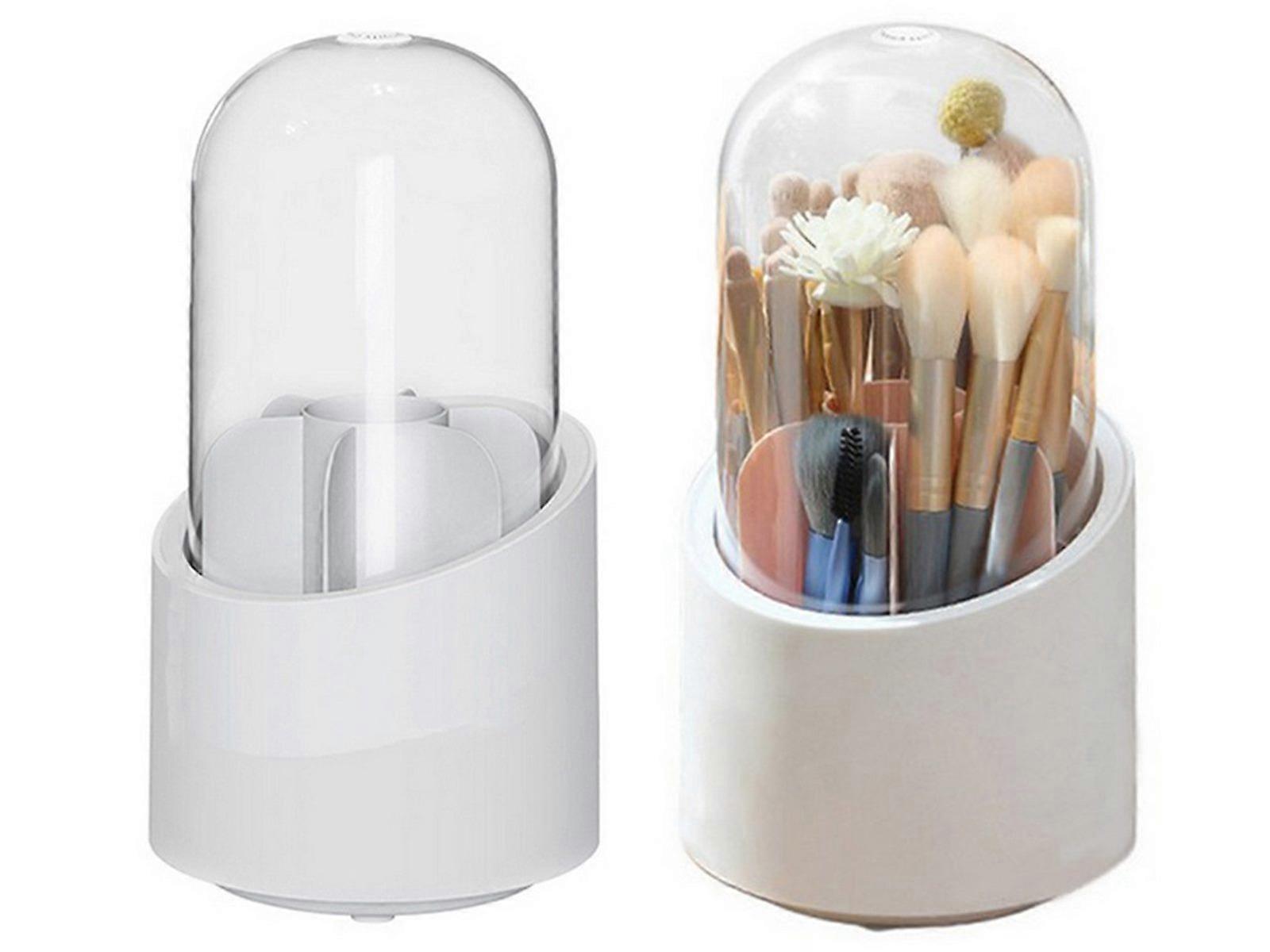 2Pcs Makeup Brush Storage Bucket Makeup Brush Holder Pink Blue