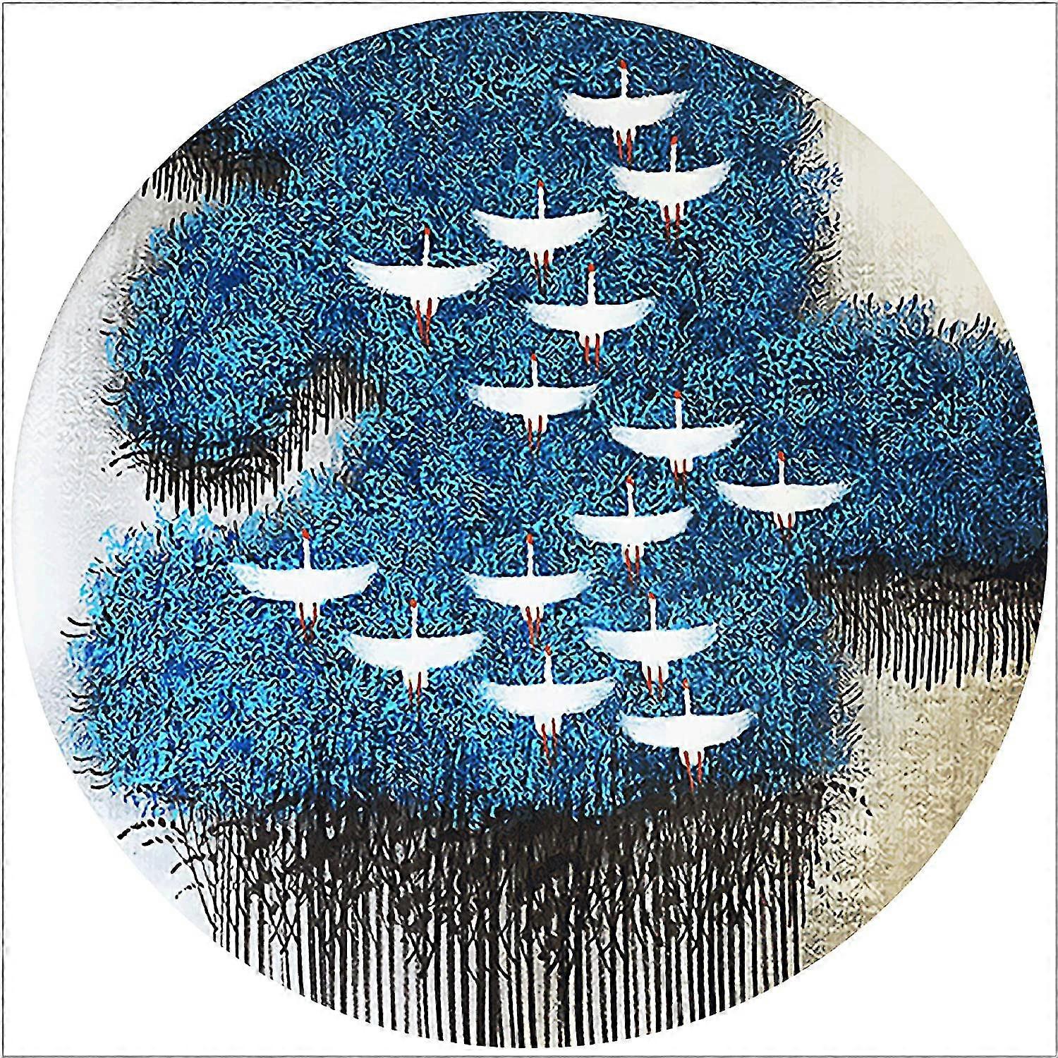 5d Diamond Art Painting Full Drill Kit For Adults, Cartoon Red -crowned Cranes Rhinestone Painting Kit Home Wall Decor