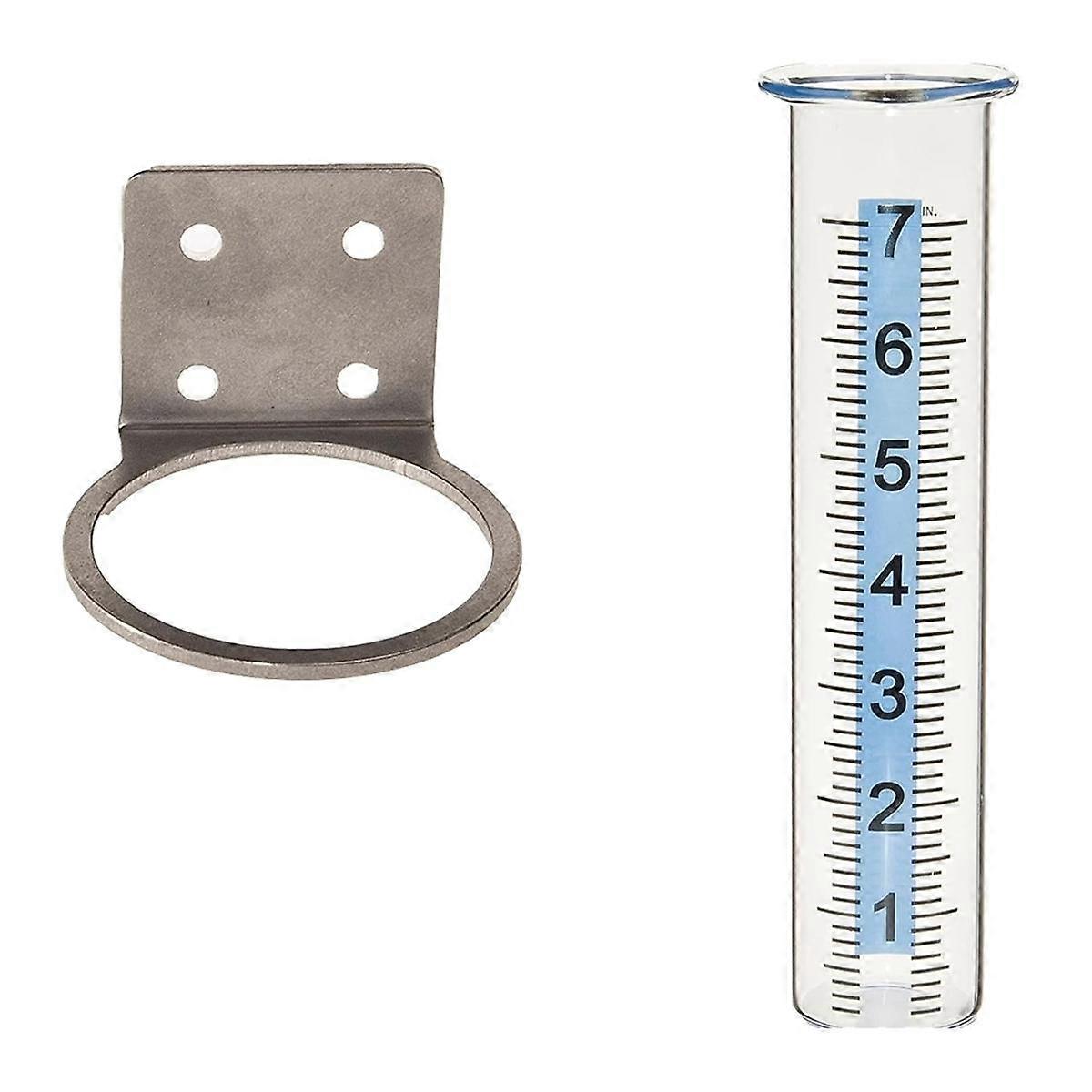 Rain Gauge Stainless Steel Fence Mounting Bracket with Rain Gauge Replacement Tube for Outdoor Gard