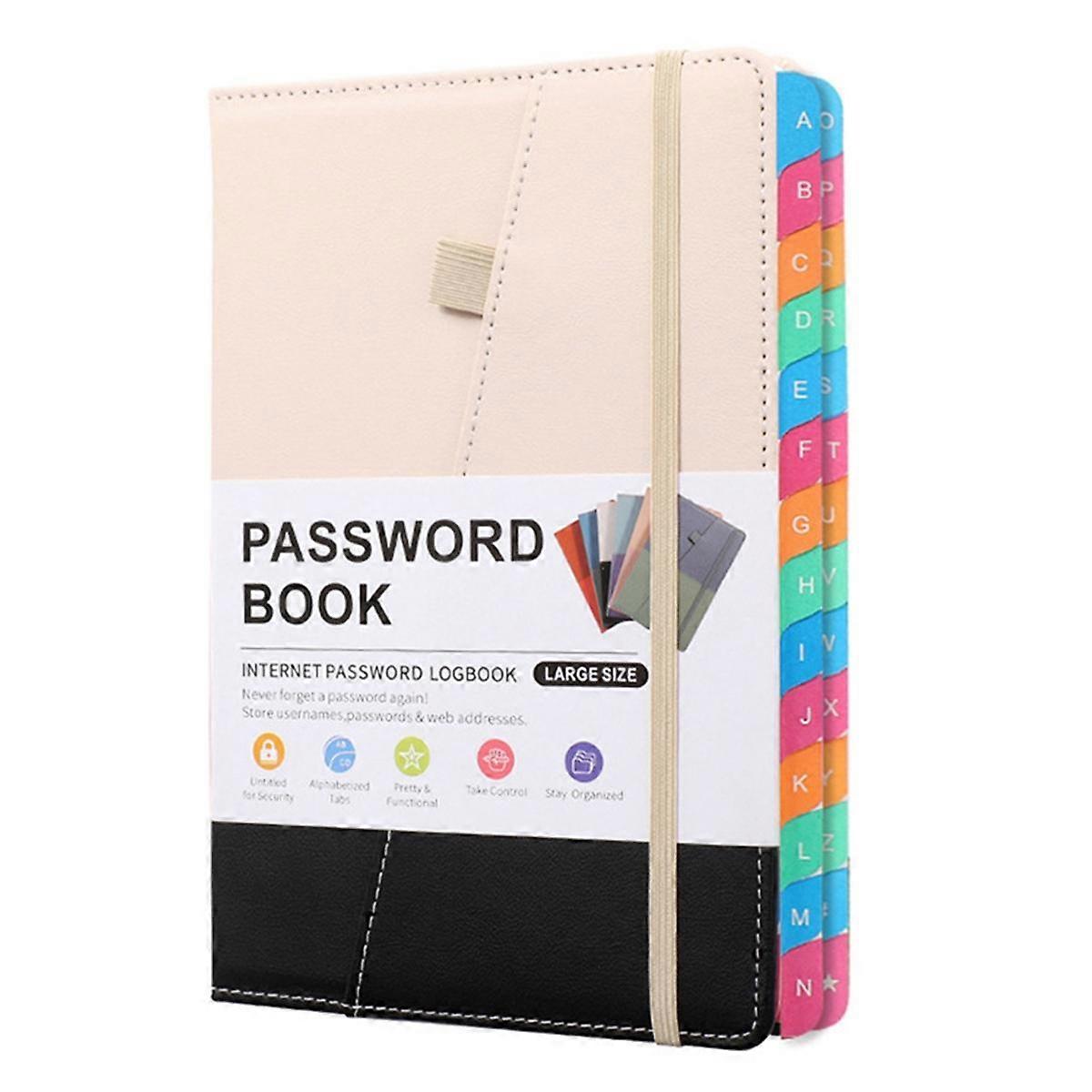 Password Keeper Book με πολύχρωμες αλφαβητικές καρτέλες και δύο σελιδοδείκτες, για ηλικιωμένους 8.4X5.9Inch, σε