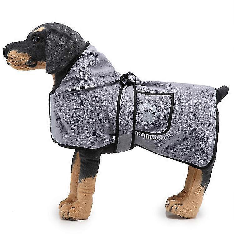 Dog Bathrobe Towel Super Absorbent Microfiber Adjustable Quick Dry Coat Pet Thickening Soft Robe