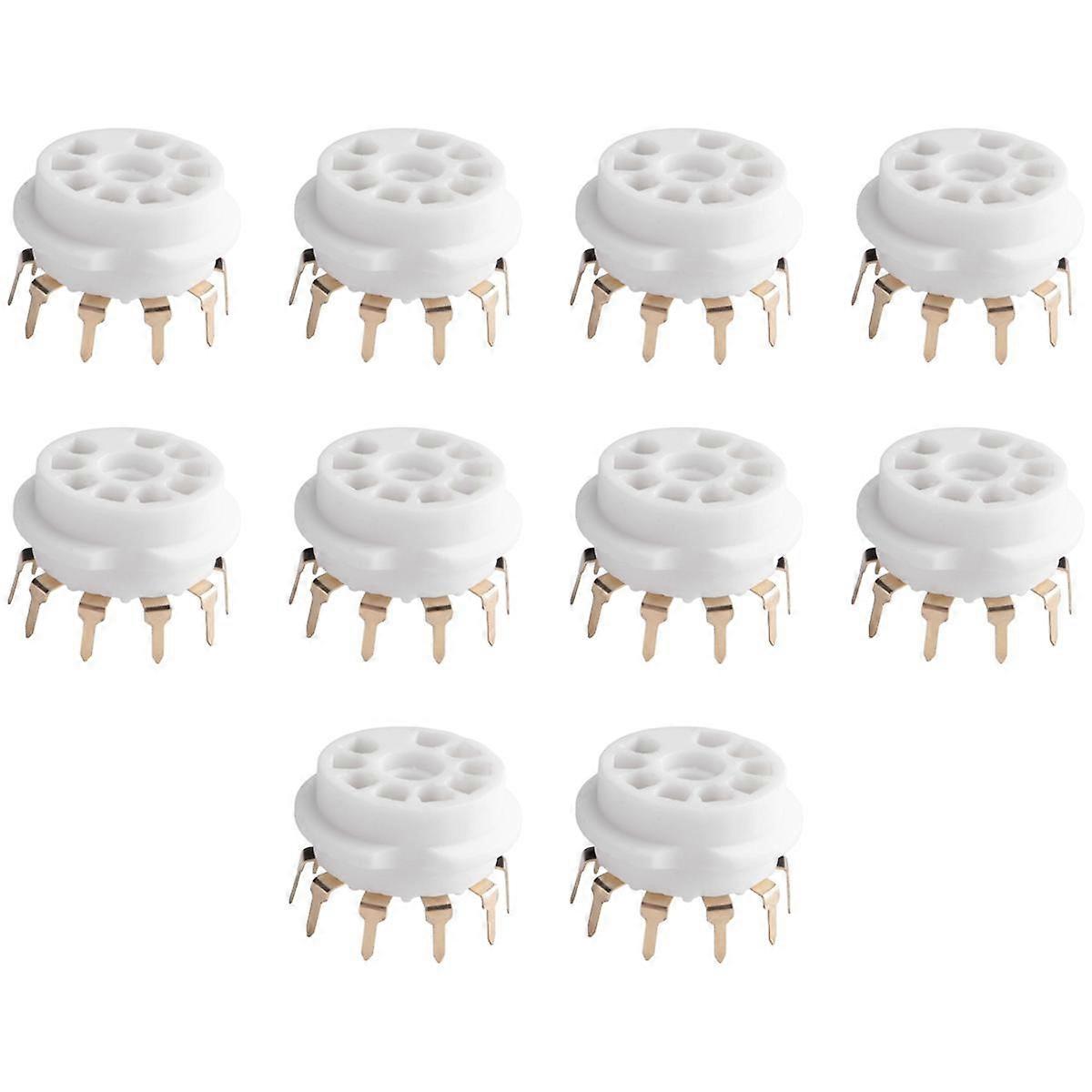 10PCS PCB 9Pin Ceramic B9A Vacuum Tube Socket Audio HIFI DIY Amps for 12AX7 12AU7 12AT7 ECC81 ECC82