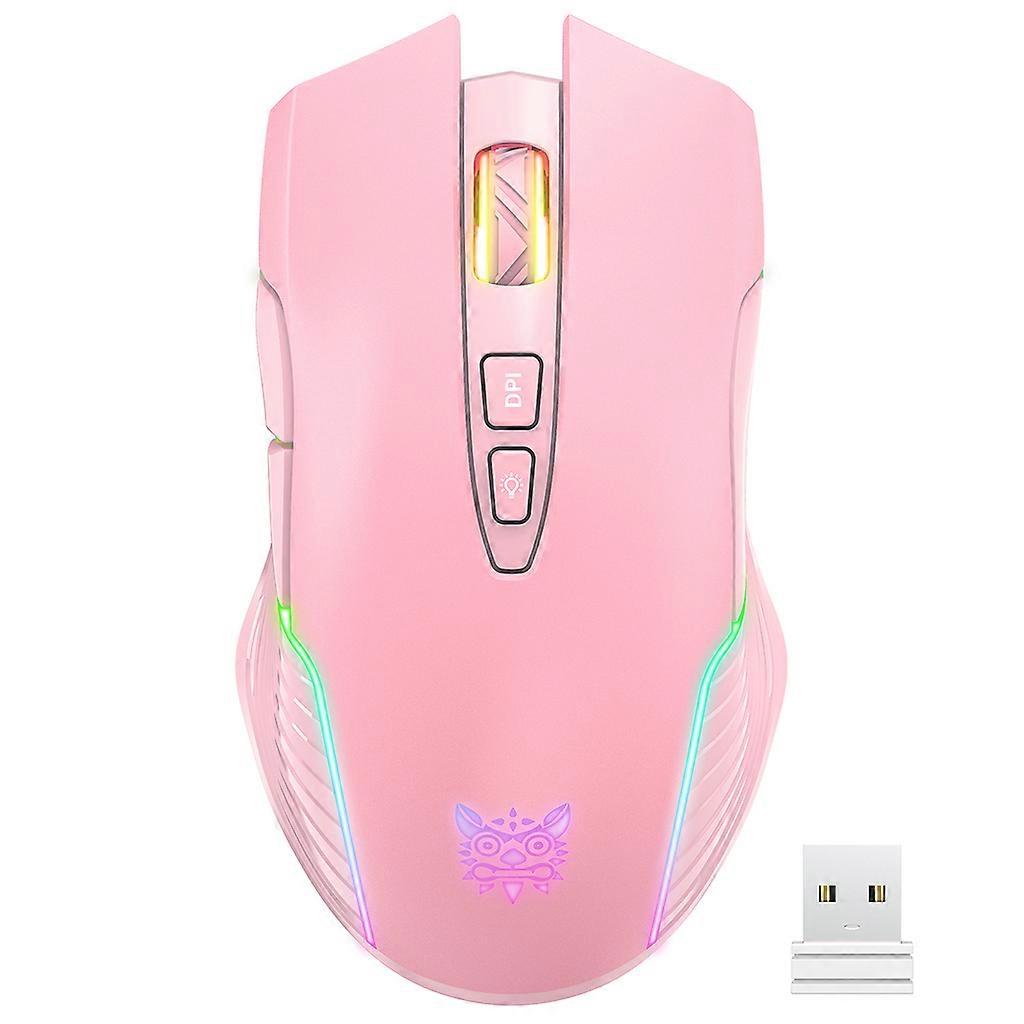 Wireless Optical Mouse Cool Black/ Pink Mouse USB Optical Mini 3000dpi Laptop