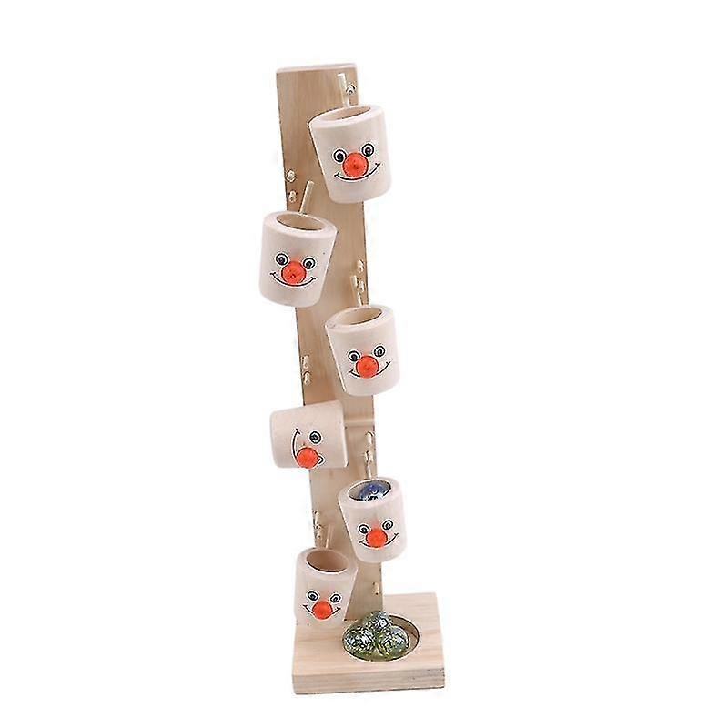 Funny Clown Wine Barrel Bucket Tower Blocks Rolling Ball Kids Educational Toy
