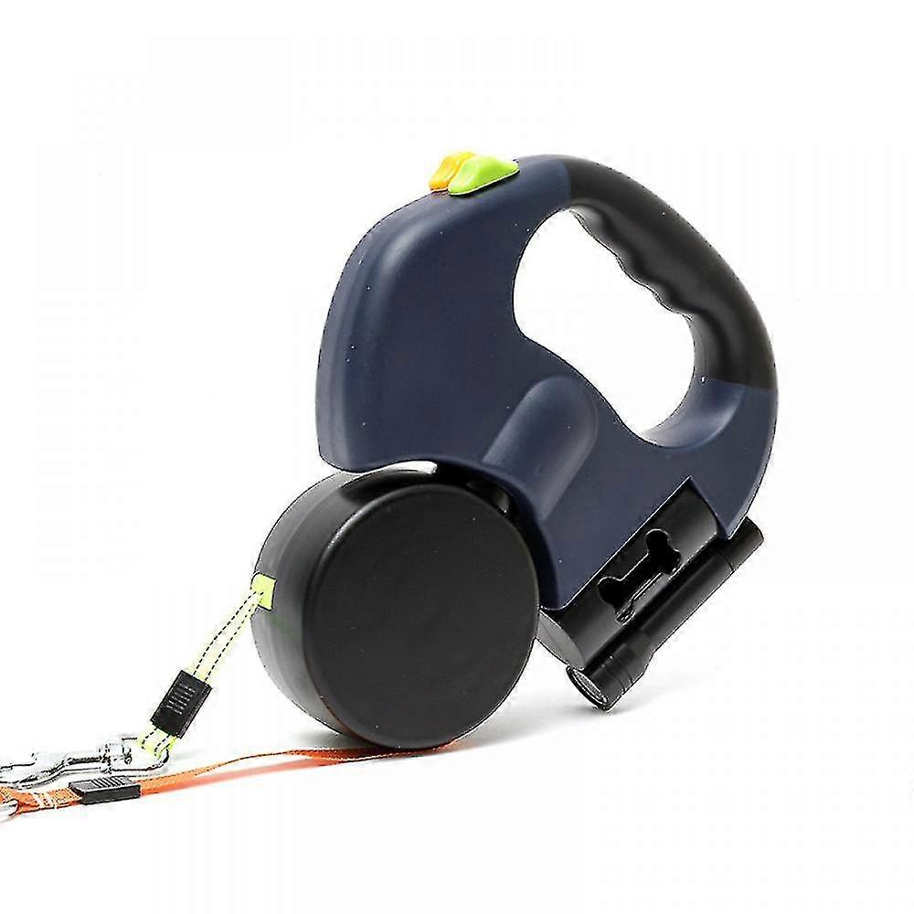 Dog Leash Double Retractable Leash For 2 Dogs, With Led Light And 3m Leash Dispenser