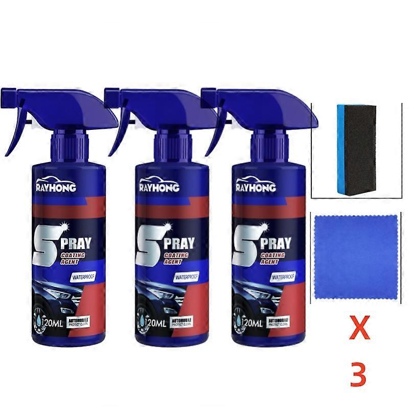 3x 120ml RAYHONG速効型コーティングスプレーカーナノセラミックコーティング剤カースクラッチ修理ガラス疎水性コーティングケア