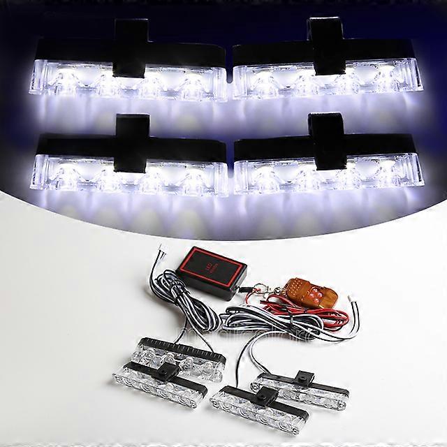 Grill Car Police LED Light Strobe Red Blue Emergency Remote Wireless Control Flash Signal Fireman Beacon Warning Lamp