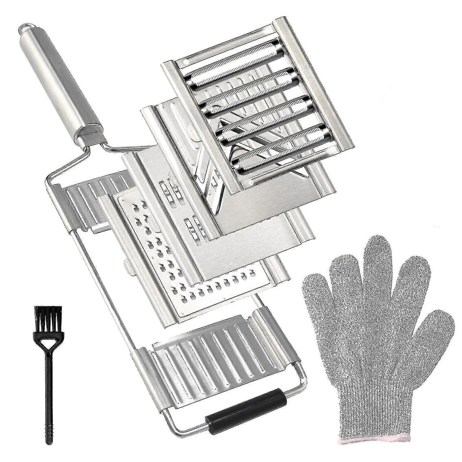 Multi-purpose Cheese Grater,handheld 4 Adjustable Blades Sets Stainless Steel Cutter Slicer For Nutmeg, Chocolate, Vegetables, Fruits