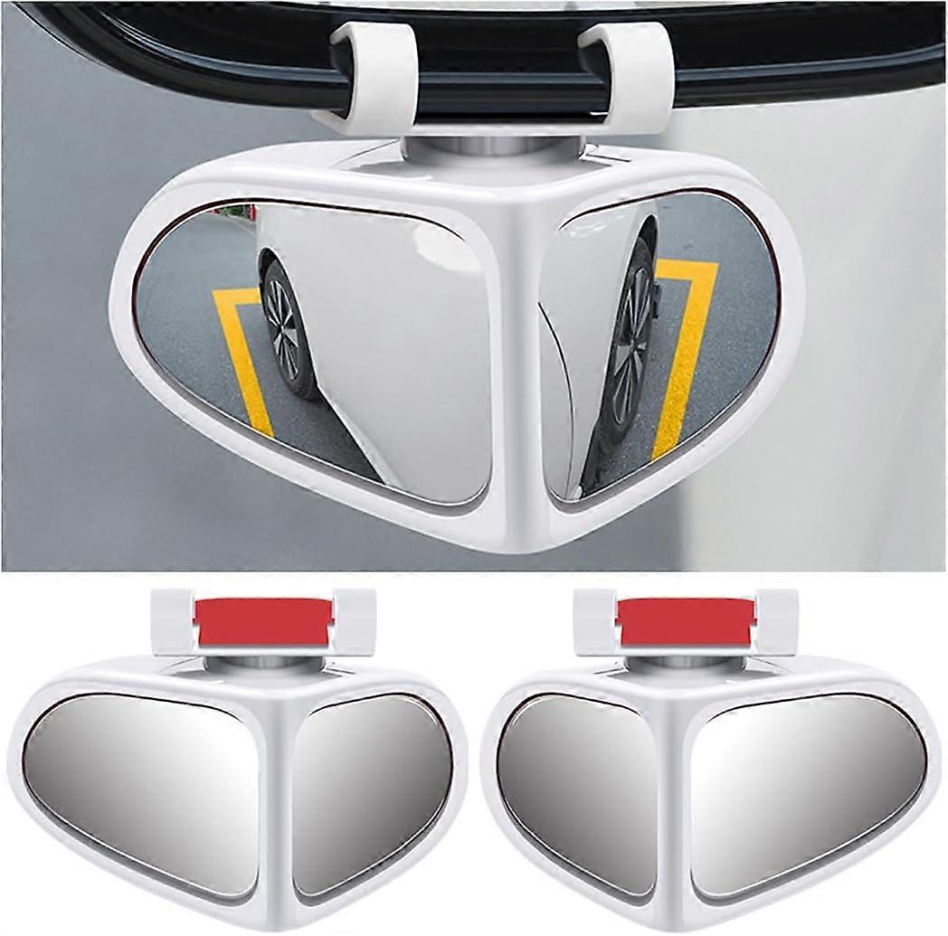 2Pcs 2 in 1 Car Blind Spot Mirror, 360 Degree Rotation Adjustable Wide Angle Rearview Mirror, Universal Car Auxiliary HD Rearview Mirror for Vehicle