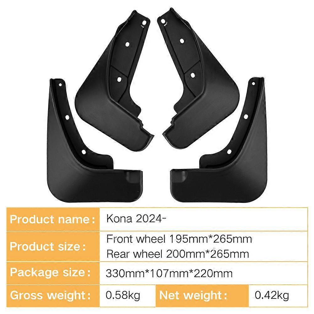 Excellent MudFlaps for Hyundai KONA 2024 Hybrid Mudguards Mud Flaps ...