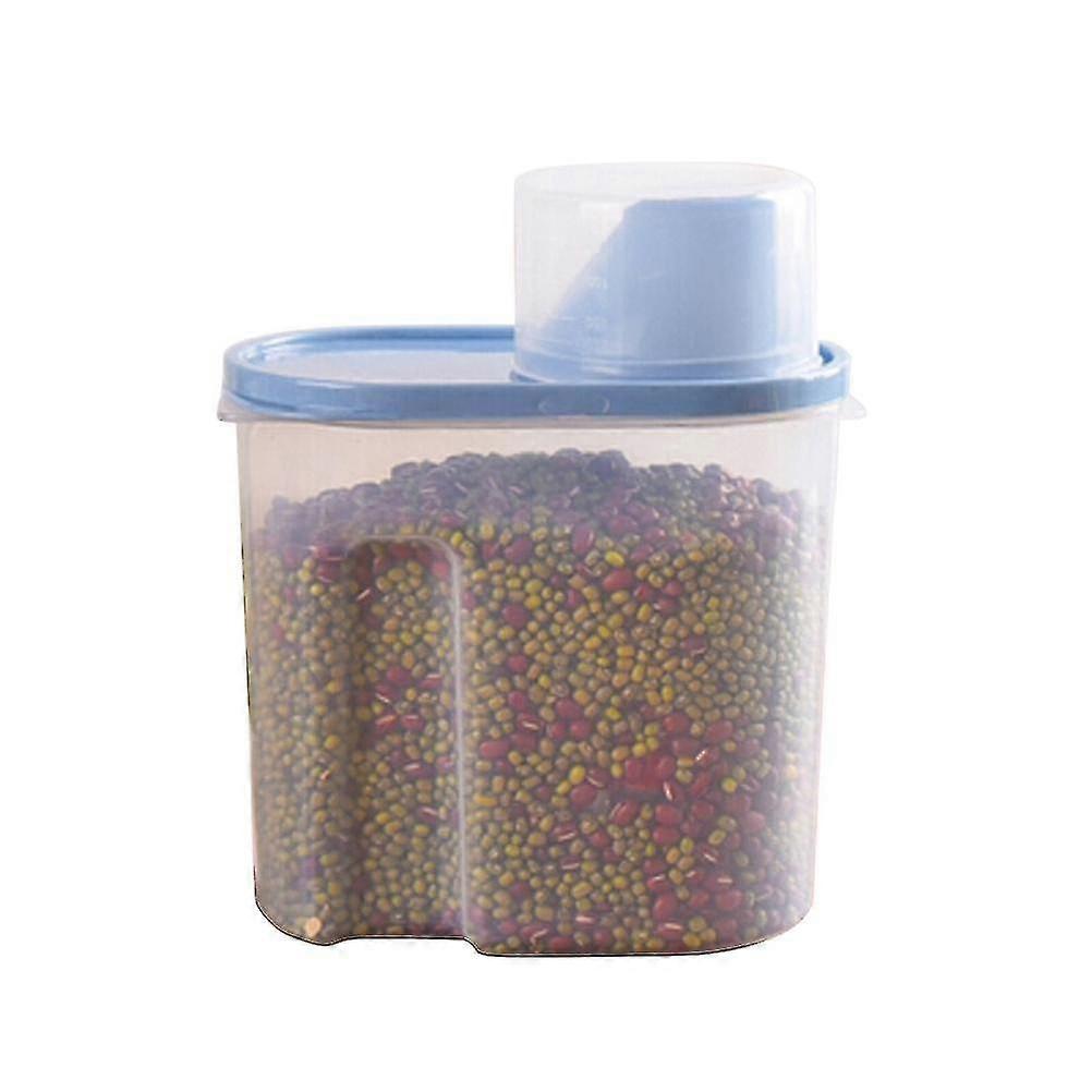 1.9l Plastic Sealed Can With Lid Grain Container Storage Pot Kitchen Box Cereal Crisper For Dry Food Oatmeal Rice