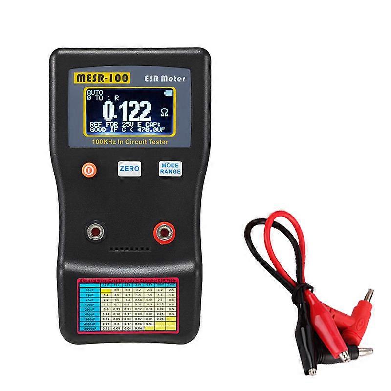 MESR-100 Digital ESR Capacitance Ohm Meter 0.001 to 100R Resistance Meter Professional High Precision Capacitor Circuit Tester