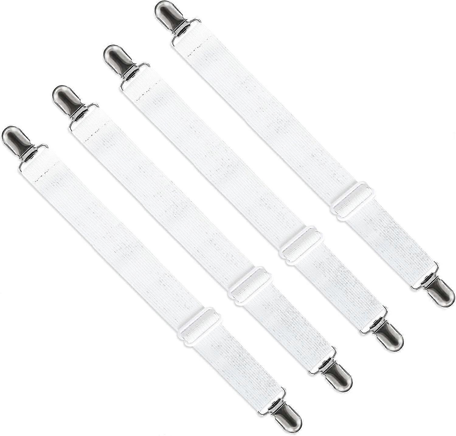 adjustable fitted sheet stretcher (65cm to 200cm),adjustable hold down strap fastener(white, pack of 4)