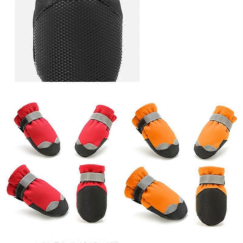 MIMIGO 4pc Dog Shoes for Large Medium Small Dogs, Waterproof Dog Booties with Reflective Strap Anti Slip Rubber Sole - Warm Dog Winter Snow Boots - Co