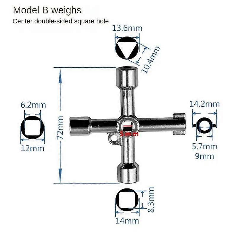 Way Triangle Wrench Universal Cross Triangle Wrench KEY For Train Electrical Elevator Cabinet Valve Alloy Triangle Hand Tools