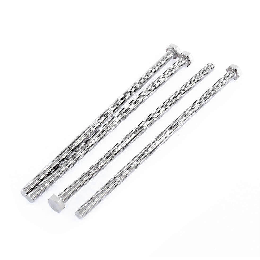 uxcell M6 x 150mm Perno de tornillo hexagonal de cabeza hexagonal de acero inoxidable totalmente roscado 4 piezas