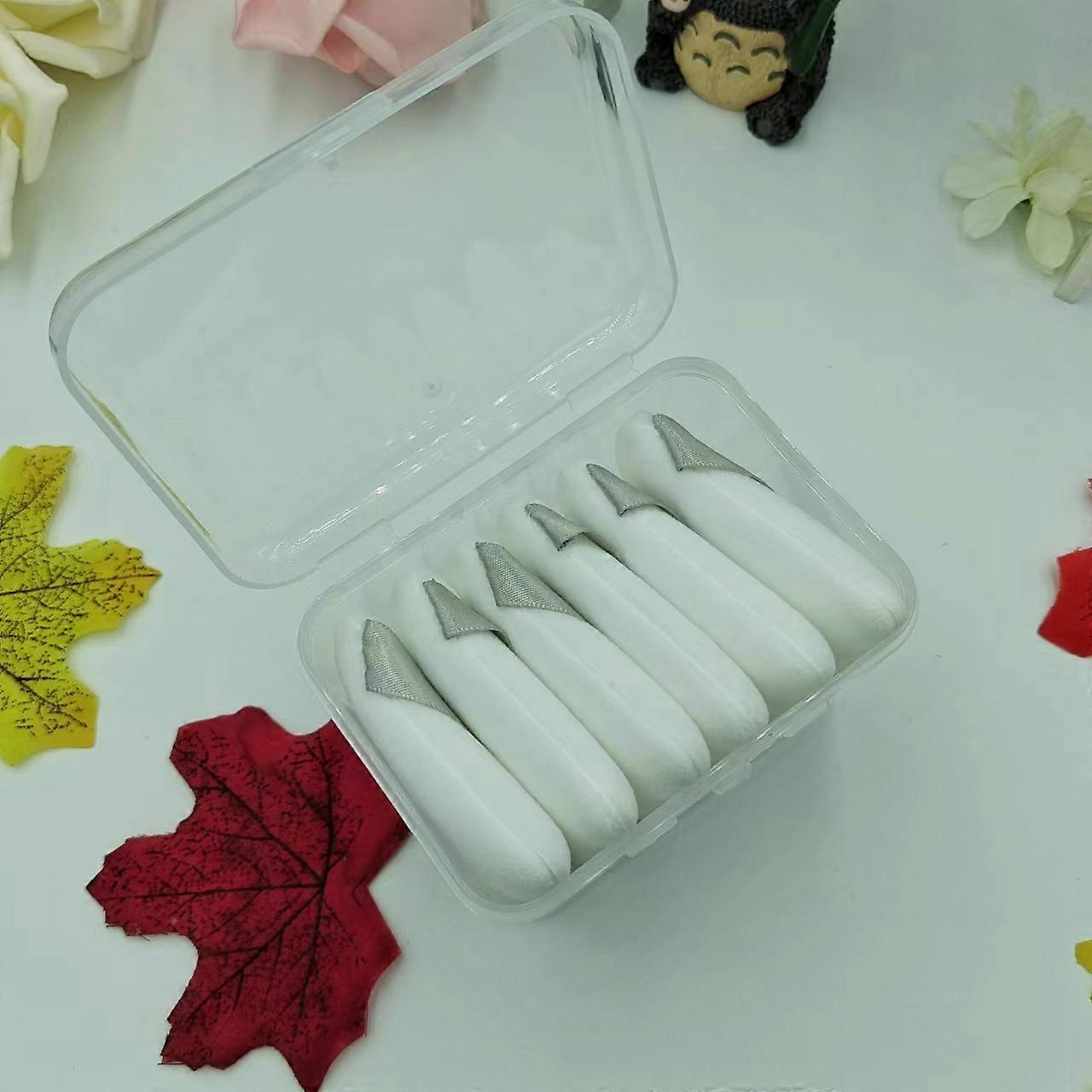 6 pcs White Triangular Powder Puff - Washable Makeup Sponges