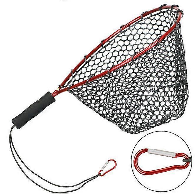 1pcs Fishing Landing Net Rubber Landing Net Handle Catch Release Net Lightweight