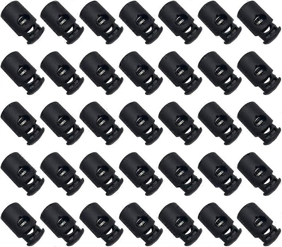 HEALLILY 50pcs Cord Lock Toggle End Spring Stopper Fastener Rope Drawstring Stopper Slider for Craft Supplies (Red)