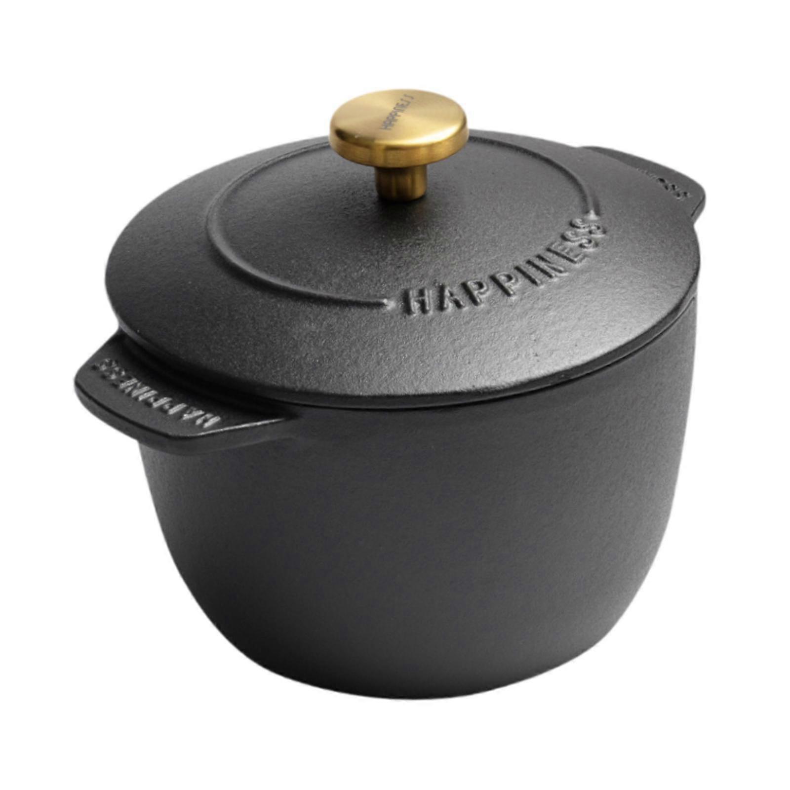 תנור הולנדי מברזל יצוק רב תכליתי עם סיר מכסה לאפיית ברביקיו ברביקיו 16 ס"מ