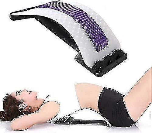 腰椎のサポートのための鍼治療姿勢補正と脊椎の痛みを和らげるバックストレッチャーバックストレッチャー(紫と白)