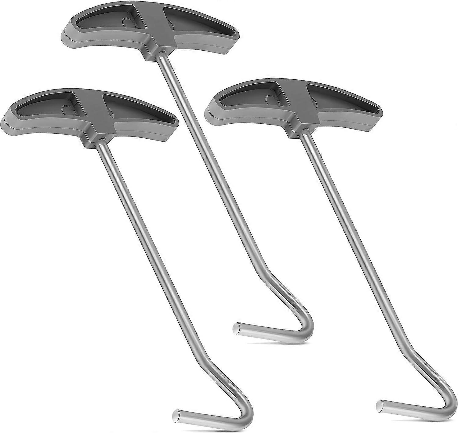 Tent Peg Ground Hook Pullers Tent Peg Nail Puller Tool Peg Puller Extractor Tent Stakes with Hook Extractor Remover Tent Accessories with Plastic Hand