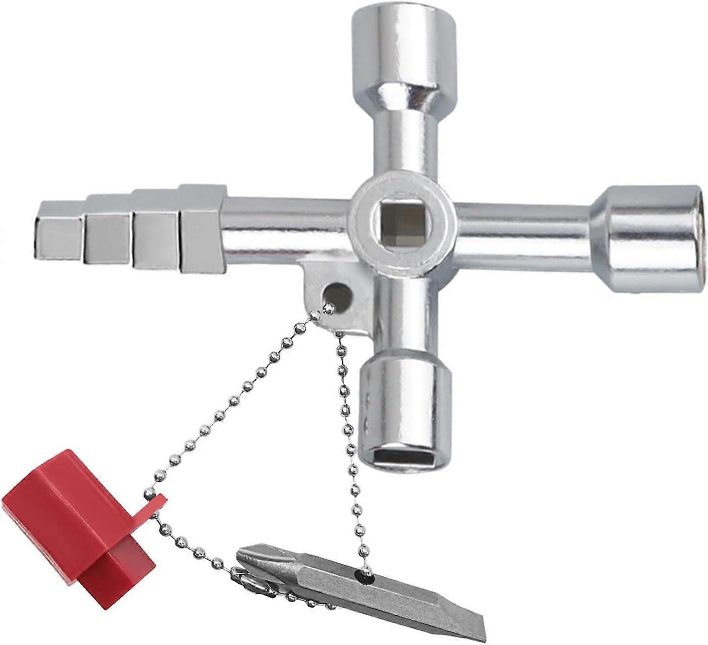 Multifunction 4 Ways Universal Triangle Key, Square Triangular Round Key, for Elevators, Electrical Cabinets, Valves, Water, Gas and Electricity Meter