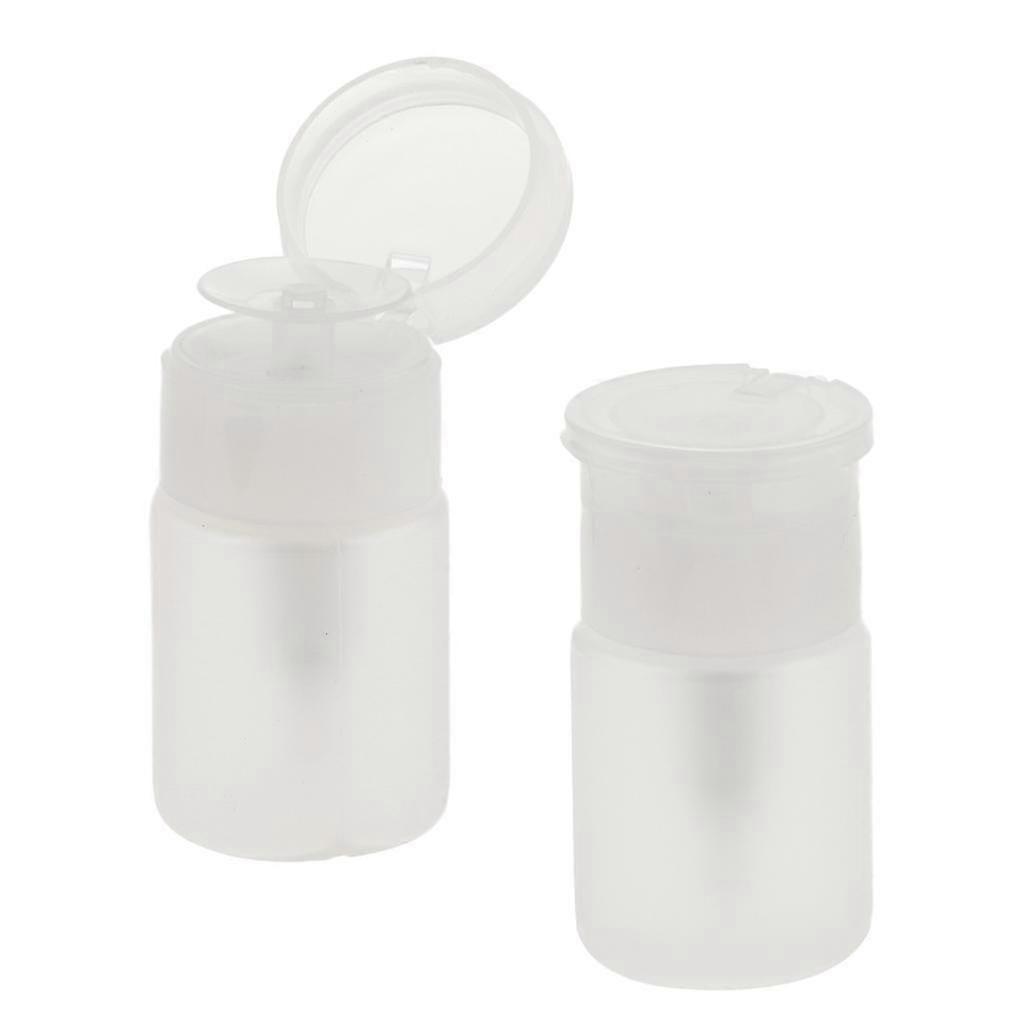 2x Nagellackentferner Liquid Push Down Press Pumping Pump Dispenser Flasche