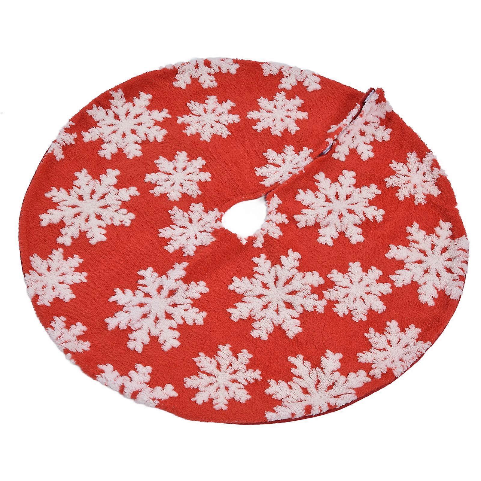 White Snowflake Christmas Tree Skirt - 78cm/30.7in Xmas Tree Mat Holiday Party Decorations