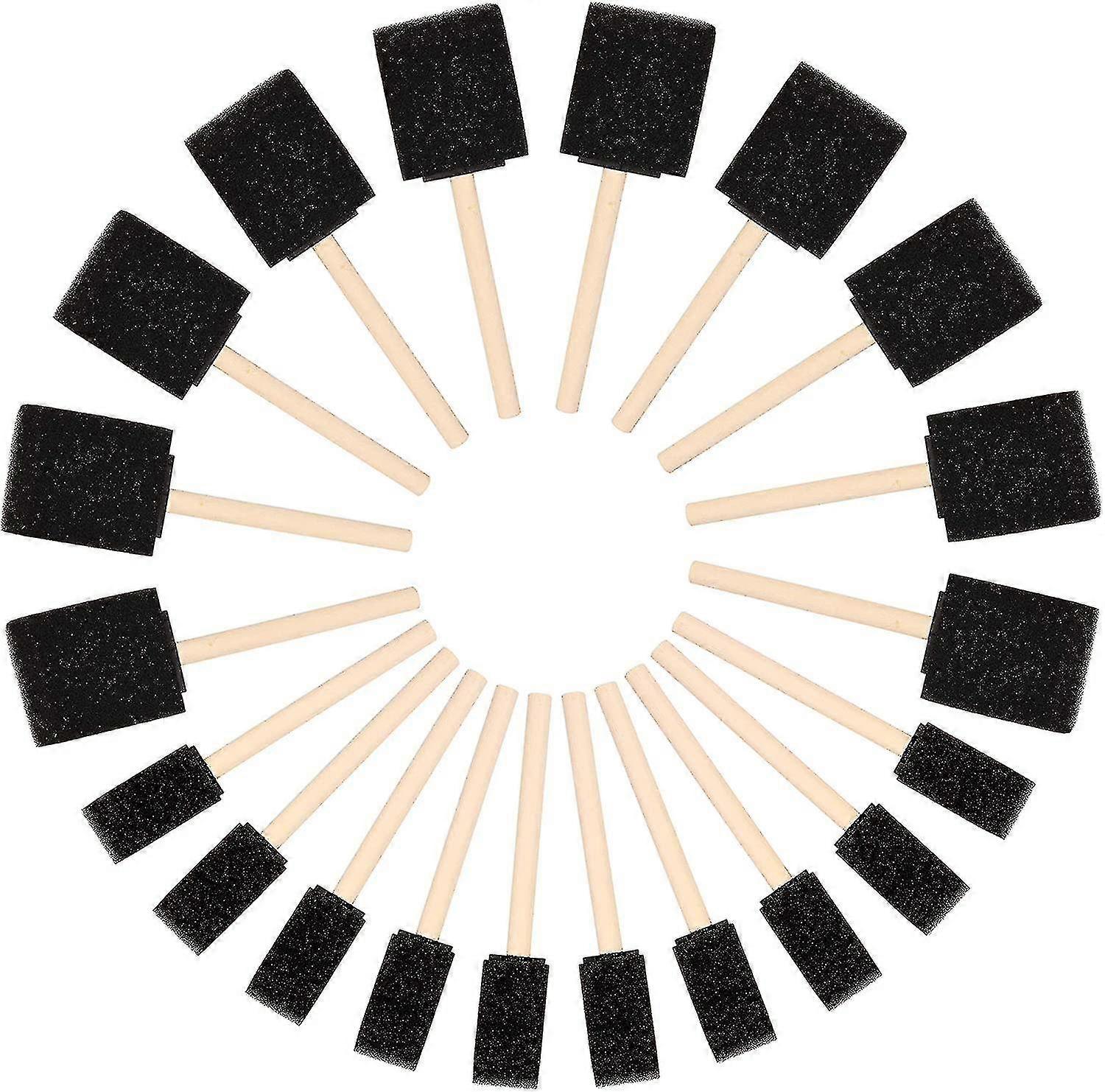 Foam Brush (pack Of 20) - Two Sizes - Sponge Brush With Wooden Handle - Paint Stamper Brush For Acrylic, Oil, Varnish And Watercolor - Foam Stamper-YG