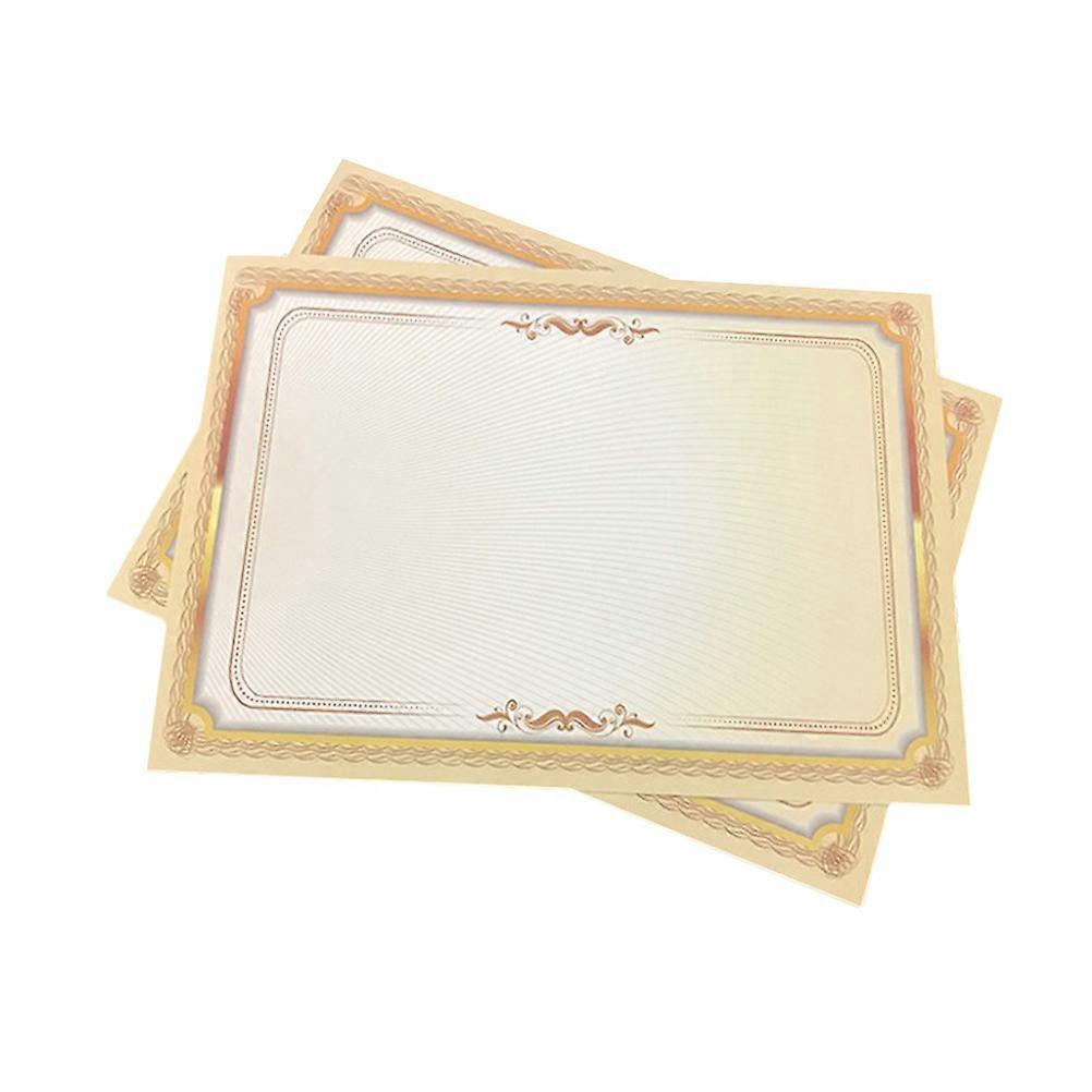 20pcs A4 Horizontal and Vertical Gradient Gold Border Certificate Paper