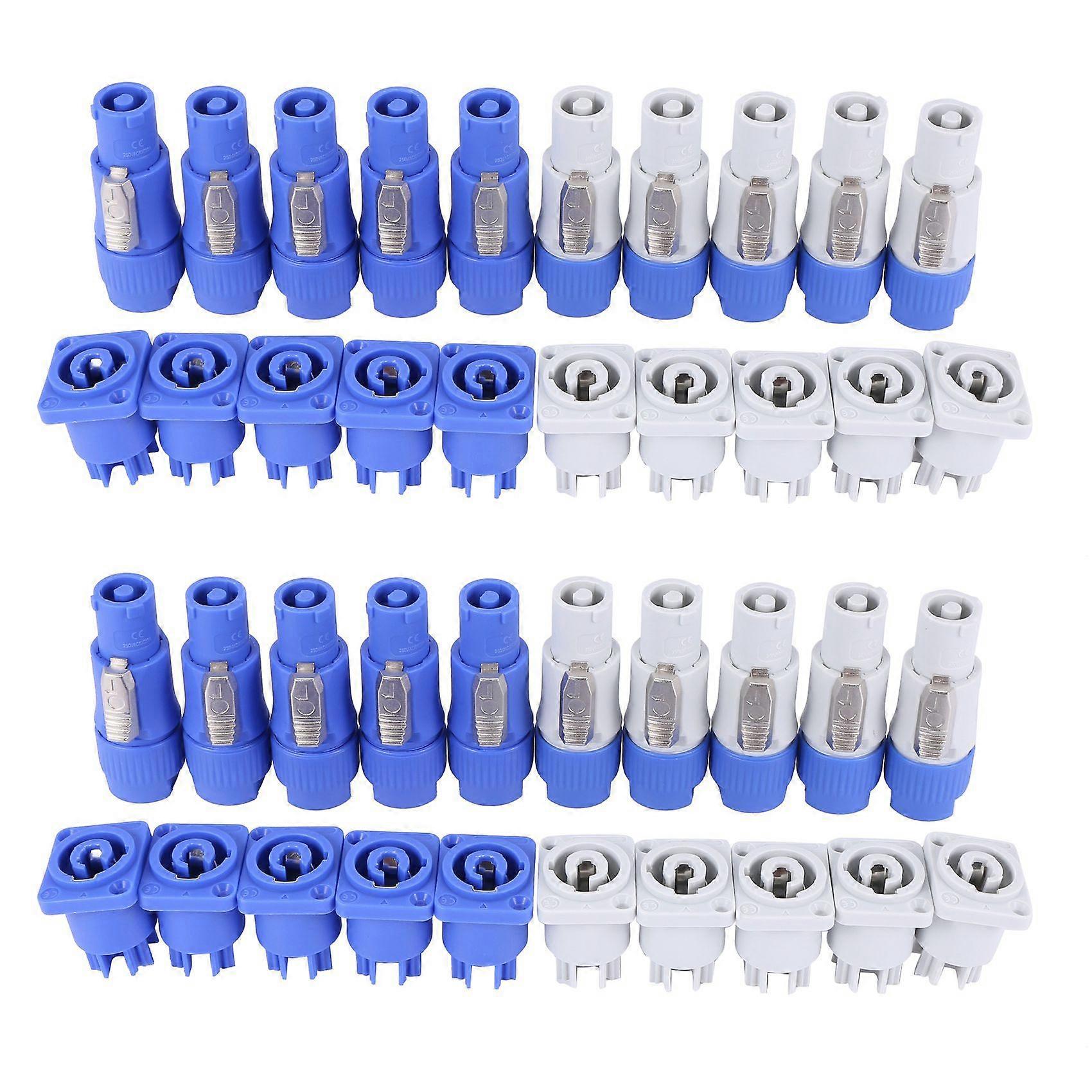 20x PowerCON Type A NAC3FCA+NAC3MPA-1 Chassis Plug Panel adapter