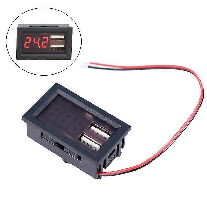 Voltage Meter for DC 12V Voltmeter Battery Tester Panel for Car Dual USB 5V2A Ou