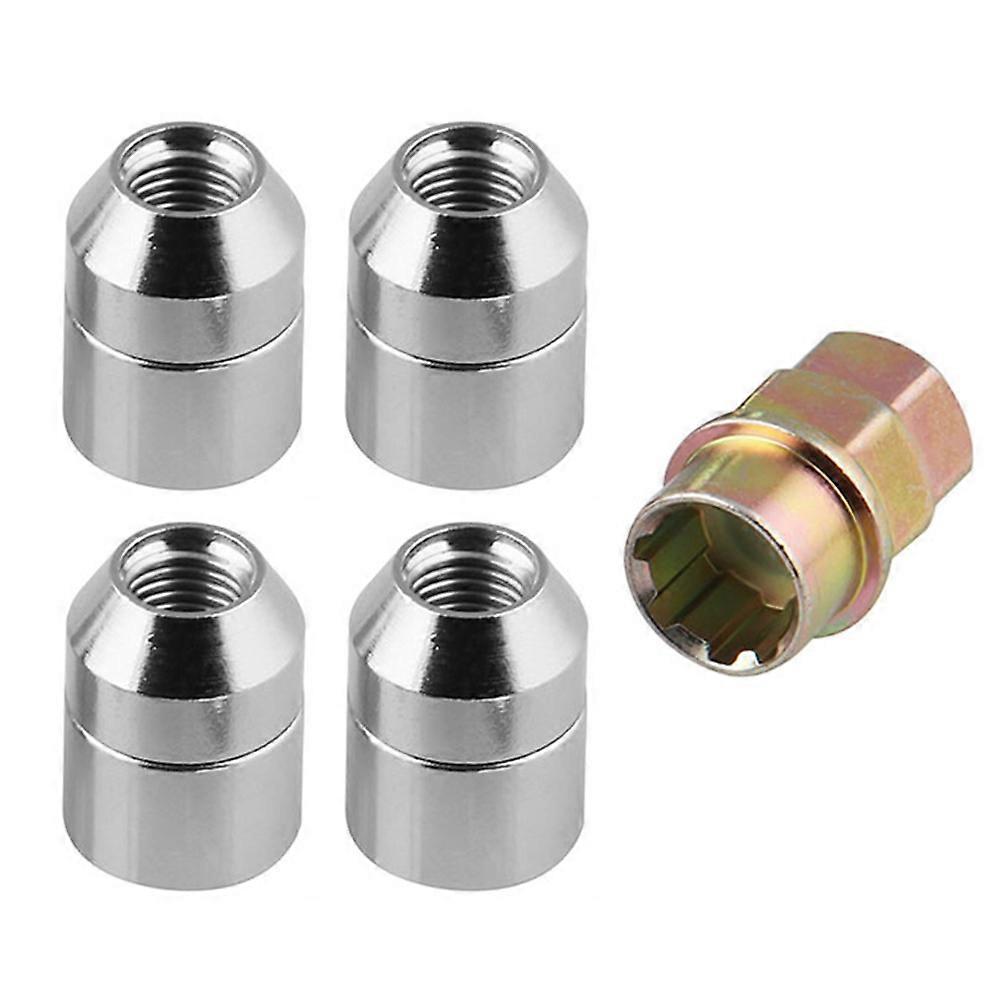 Anti Theft Locking Nuts Universal M12x1.5 Car Tire Wheel Lock Anti-Theft Screw Lug Nuts 4 Nut 1 Key For Auto Vehicle Wheel Rims