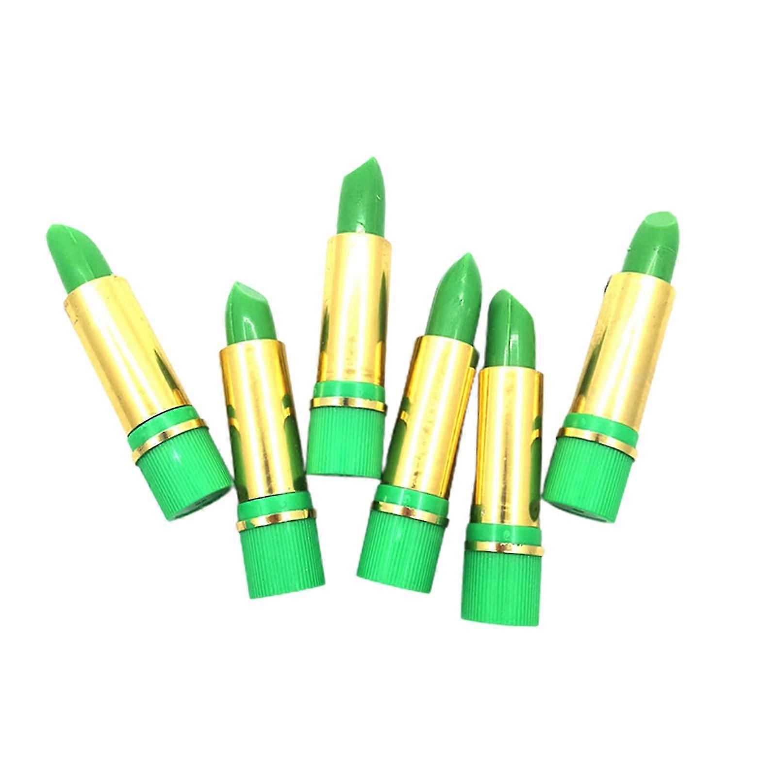 6pcs/box 8g Lipstick Set Non-irritating Butterfly Pattern Color Changing Dark Green Magical Lipstick For Women Qinhai