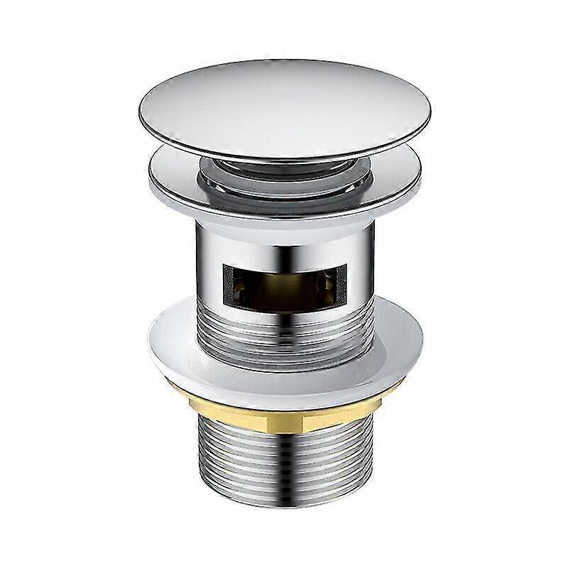 Pop Up Basin Drain Without Overfill Universal Chromed Copper Basin Drain for Kitchens Bath Washbasin