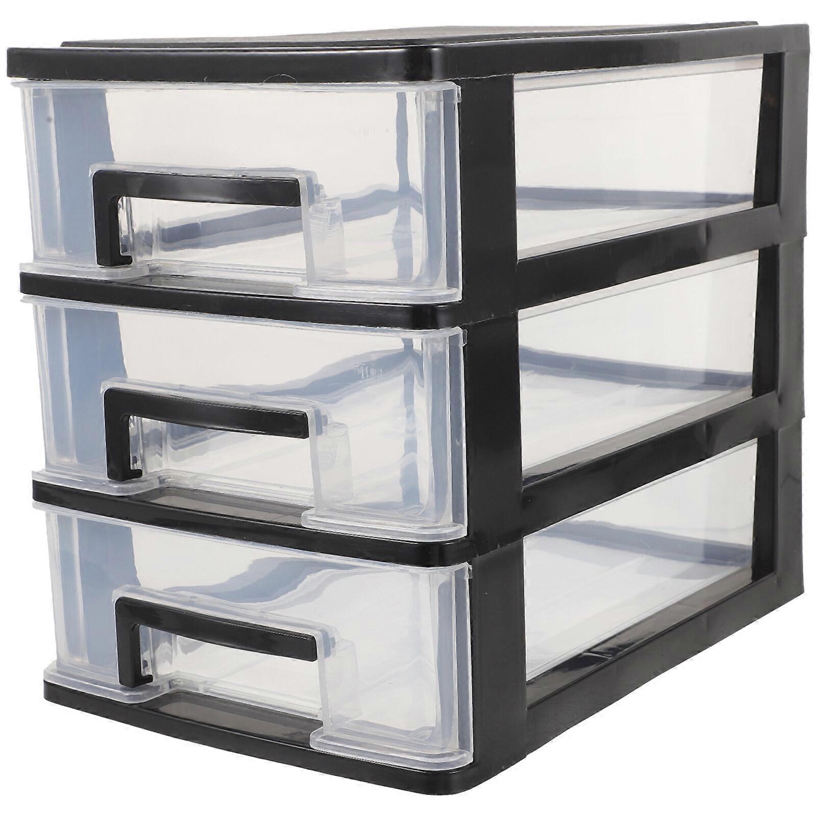 Drawer Type Closet Three-Layer Plastic Storage Cabinet for Organizing Storage