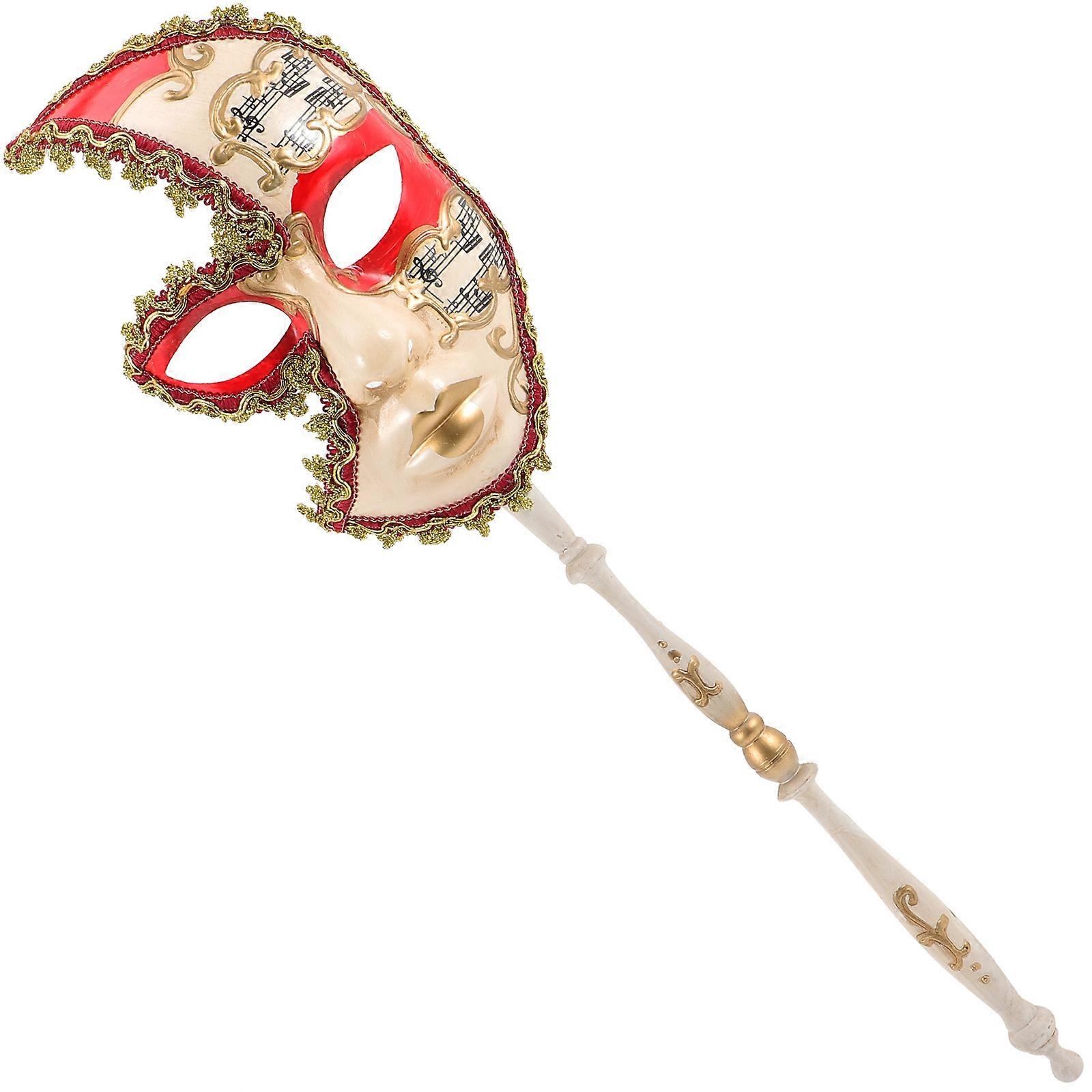 Party Half Face Mask Party Mask on Stick Handheld Masquerade Mask Photo Prop