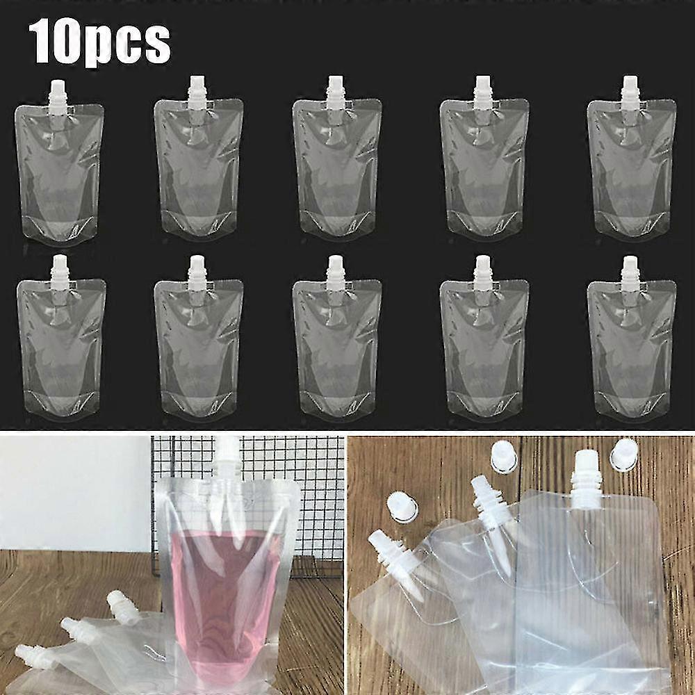 500ml Stand Up Clear Plastic Bag Resealable Transparent Pouch For Beverage Juice Drink