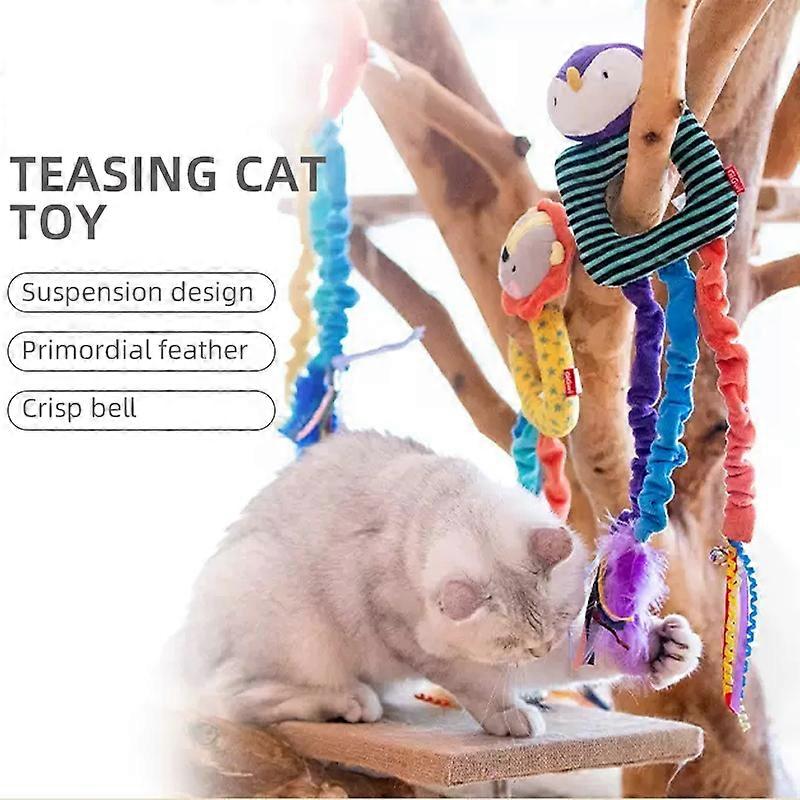 Cat Toys CATCH Scratch Series Cat Teaser Stick Feather Small Bell High Elasticity Hold Catnip Tease Cats Toy Pet Supplies