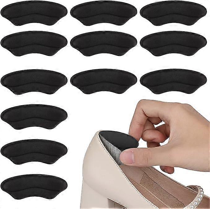 6 pairs of anti wear heel clips (black), sponge heel protectors, heel cushioning, children's heel clips, women's soft heel clips, men's and children's
